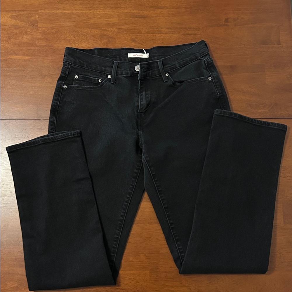 Levi's Black 505 Straight Jeans